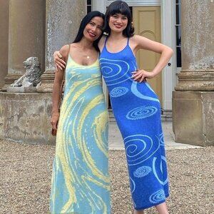 House of Sunny Galaxy Hockney Dress in Klein Blue 4